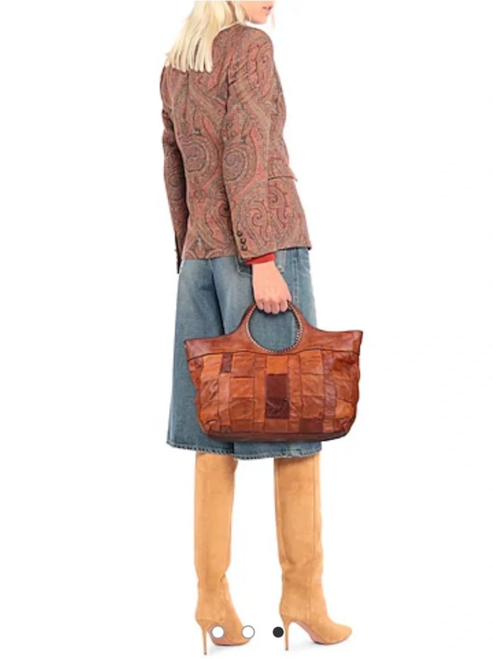 Campomaggi Shopping bag/Tote in cognac leather Edera style - Picture 3 of 10